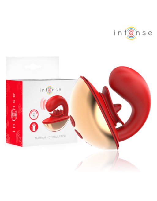 INTENSE - VIBRATORE E STIMOLATORE MARIAH A FORMA DI U 10 VIBRAZIONI ROSSO