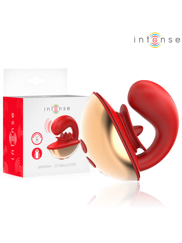 INTENSE - VIBRATORE E STIMOLATORE MARIAH A FORMA DI U 10 VIBRAZIONI ROSSO