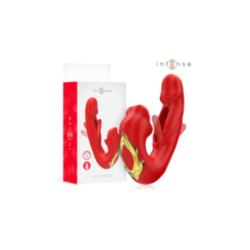 INTENSE - NATHY DOPPIO VIBRATORE CON BOCCA STIMOLANTE MULTIFUNZIONE ROSSO