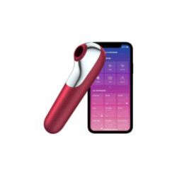 SATISFYER - VIBRATORE E VENTOSA DUAL LOVE CON ARIA PULSATA ROSSO