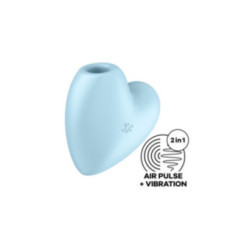 SATISFYER - CUTIE HEART STIMOLATORE E VIBRATORE A IMPULSI D'ARIA BLU