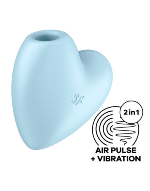SATISFYER - CUTIE HEART STIMOLATORE E VIBRATORE A IMPULSI D'ARIA BLU