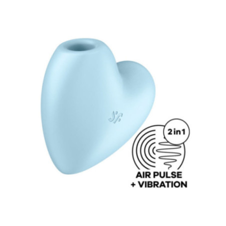 SATISFYER - CUTIE HEART STIMOLATORE E VIBRATORE A IMPULSI D'ARIA BLU