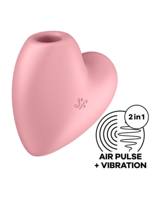 SATISFYER - CUTIE HEART STIMOLATORE E VIBRATORE AIR PULSE ROSA