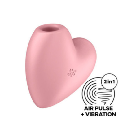 SATISFYER - CUTIE HEART STIMOLATORE E VIBRATORE AIR PULSE ROSA