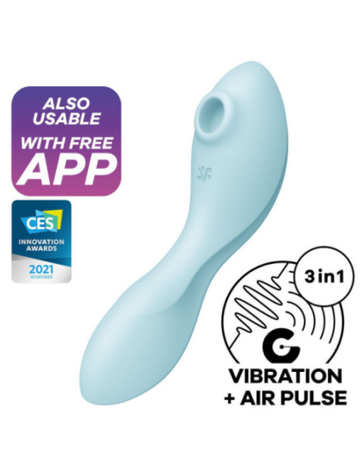 SATISFYER - STIMOLATORE E VIBRATORE CURVY TRINITY 5 AIR PULSE BLU