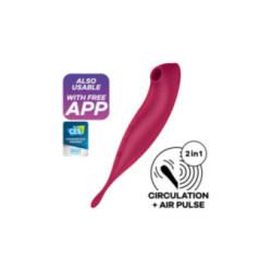 SATISFYER - STIMOLATORE E VIBRATORE TWIRLING PRO+ ROSSO