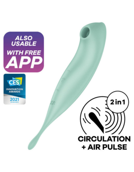 SATISFYER - TWIRLING PRO+ STIMOLATORE E APP VIBRATORE VERDE