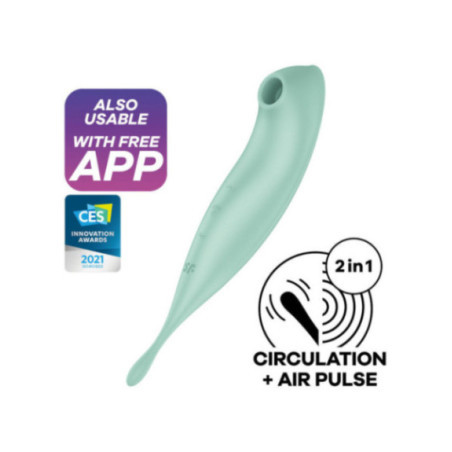 SATISFYER - TWIRLING PRO+ STIMOLATORE E APP VIBRATORE VERDE