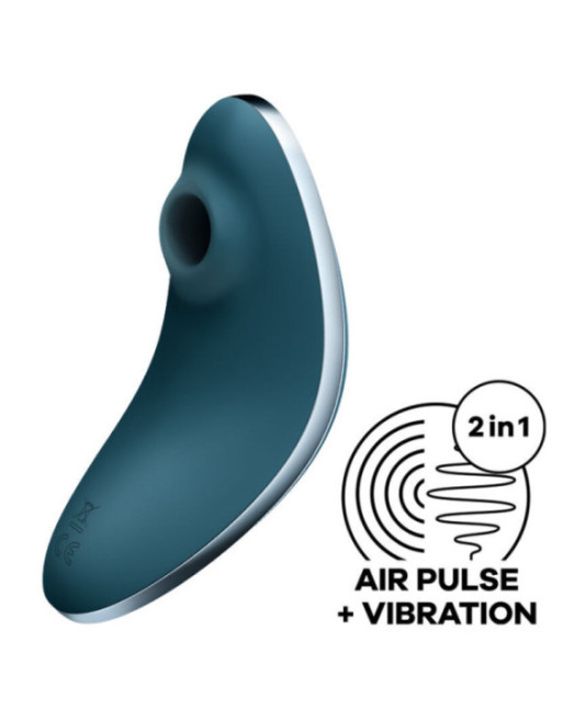 SATISFYER - VULVA LOVER 1 STIMOLATORE E VIBRATORE A IMPULSI D'ARIA BLU