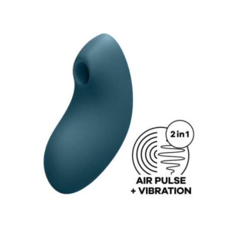 SATISFYER - STIMOLATORE E VIBRATORE A IMPULSI D'ARIA VULVA LOVER 2 BLU