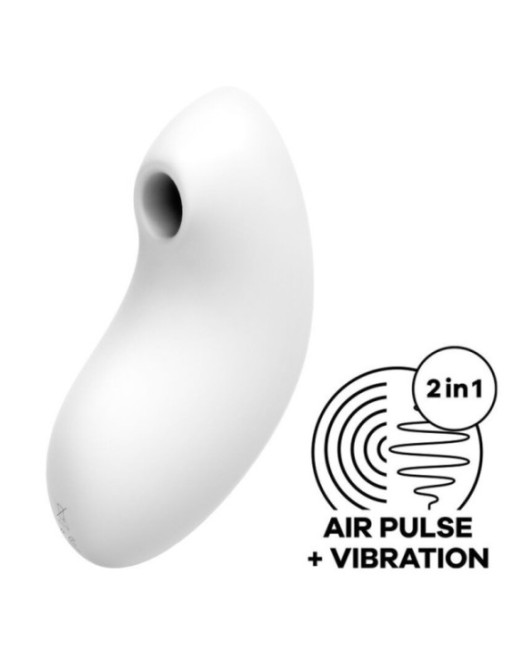 SATISFYER - STIMOLATORE E VIBRATORE A IMPULSI D'ARIA VULVA LOVER 2 BIANCO
