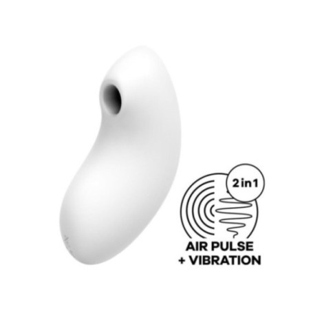SATISFYER - STIMOLATORE E VIBRATORE A IMPULSI D'ARIA VULVA LOVER 2 BIANCO