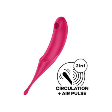 SATISFYER - STIMOLATORE E VIBRATORE TWIRLING PRO AIR PULSE ROSSO