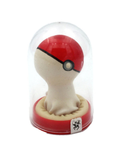 CONDOMERIE - PRESERVATIVI NOVITÀ DIPINTI A MANO POKEBALL ROSSO-BIANCO