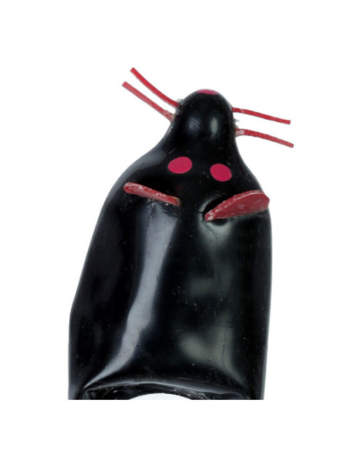 CONDOMERIE - PRESERVATIVI NOVITÀ DIPINTI A MANO BLACK MOUSE XL