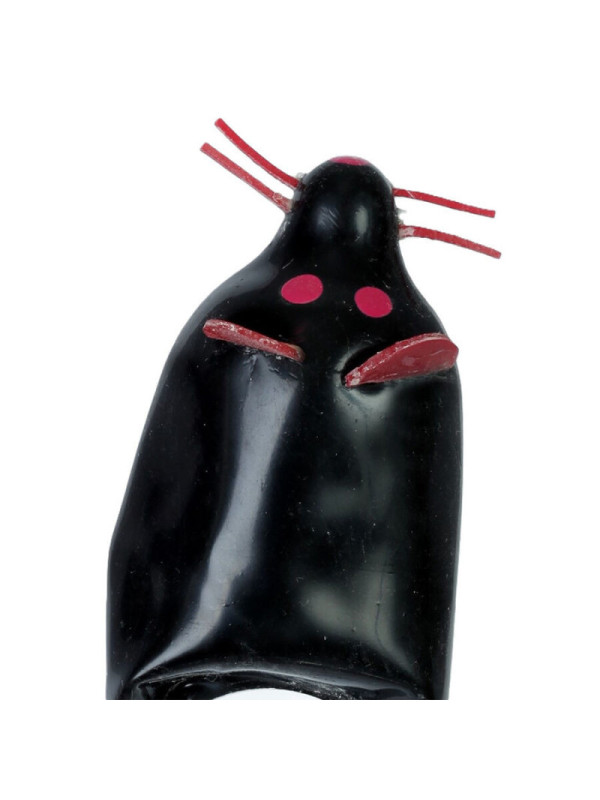 CONDOMERIE - PRESERVATIVI NOVITÀ DIPINTI A MANO BLACK MOUSE XL