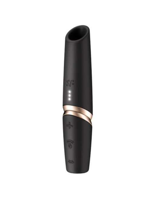 SATISFYER - STIMOLATORE PERFETTO KISS WAVE PER CLITORIDE NERO / ORO