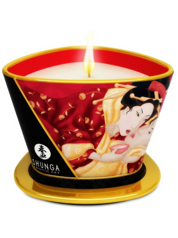 Candela Erotica da Massaggio Shunga Fragole e Cava 170 ml