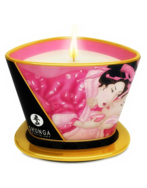 SHUNGA - MINI CARESS BY CANDELIGHT CANDELA DA MASSAGGIO AFRODISIACA ALLE ROSE 170 ML