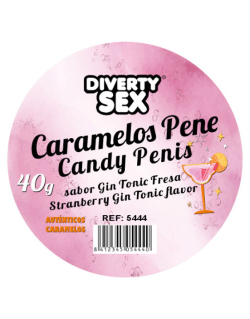 DIABLO PICANTE - 20 CARAMELLE A FORMA DI PENE AL GUSTO DI GIN & TONIC