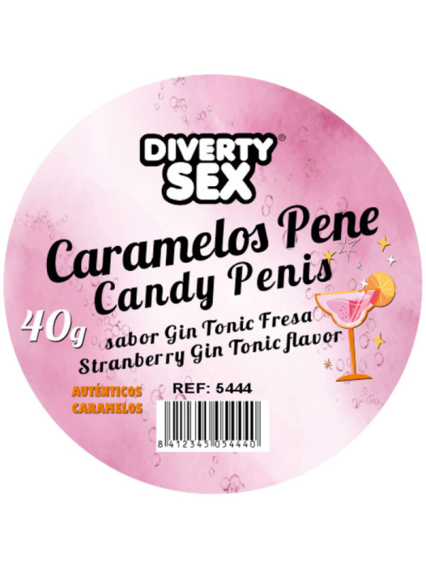 DIABLO PICANTE - 20 CARAMELLE A FORMA DI PENE AL GUSTO DI GIN & TONIC