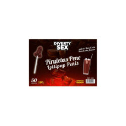 DIABLO GOLOSO - 50 LECCA LECCA AL PENE GUSTO RON COLA 10% ALCOOL