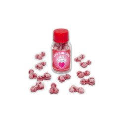 DIABLO PICANTE - 12 CARAMELLE DAMORE A FORMA DI PENE FRAGOLA/CILIEGIA