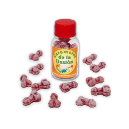 DIABLO PICANTE - 12 CARAMELLE ILLUSIONI A FORMA DI PENE FRAGOLA/CILIEGIA