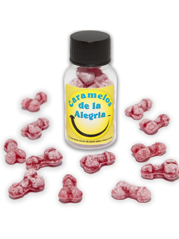 DIABLO PICANTE - 12 CARAMELLE JOY A FORMA DI PENE FRAGOLA/CILIEGIA