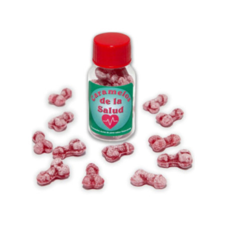 DIABLO PICANTE - 12 CARAMELLE DELLA SALUTE A FORMA DI PENE FRAGOLA/CILIEGIA