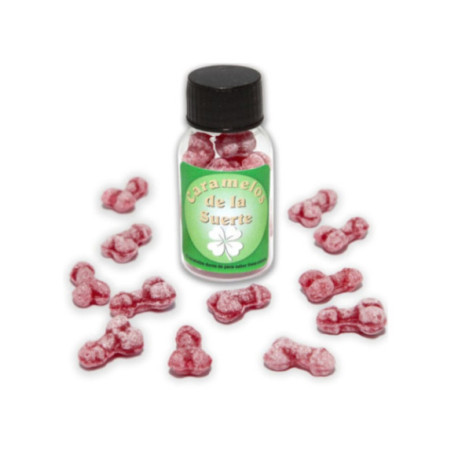 DIABLO PICANTE - 12 CARAMELLE PORTAFORTUNA A FORMA DI PENE FRAGOLA/CILIEGIA