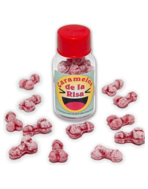 DIABLO PICANTE - 12 CARAMELLE RISATE A FORMA DI PENE FRAGOLA/CILIEGIA