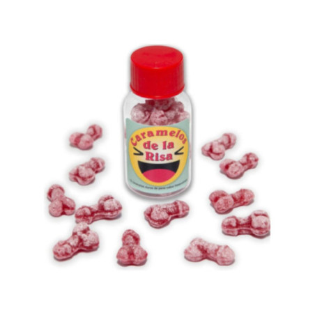 DIABLO PICANTE - 12 CARAMELLE RISATE A FORMA DI PENE FRAGOLA/CILIEGIA