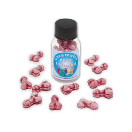 DIABLO PICANTE - 12 CARAMELLE PER GIOVANI FORMA DI PENE FRAGOLA/CILIEGIA