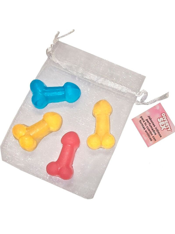 DIABLO PICANTE - 4 MINI SAPONI PROFUMATI A FORMA DI PENE