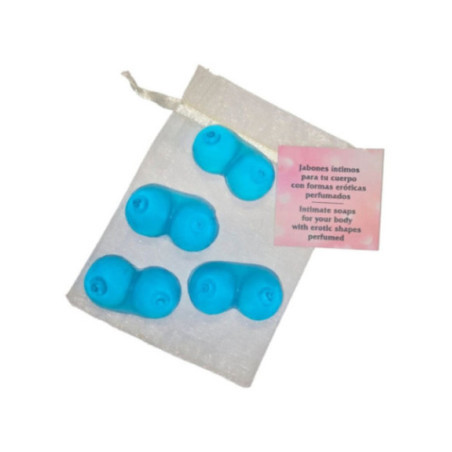 DIABLO PICANTE - 4 MINI SAPONI PROFUMATI A FORMA DI SENO BLU