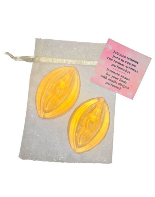 DIABLO PICANTE - 2 SAPONI PROFUMATI A FORMA DI VAGINA GIALLA