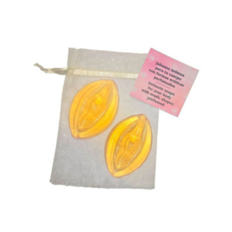 DIABLO PICANTE - 2 SAPONI PROFUMATI A FORMA DI VAGINA GIALLA