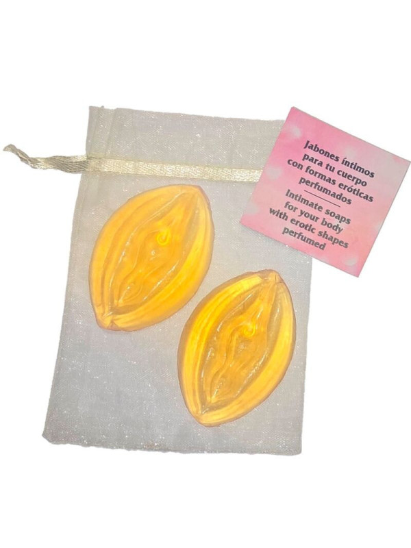 DIABLO PICANTE - 2 SAPONI PROFUMATI A FORMA DI VAGINA GIALLA