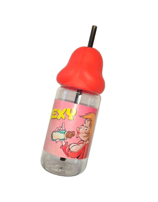 DIABLO PICANTE - BIBERON A FORMA DI PENE 360 ML ROSSO