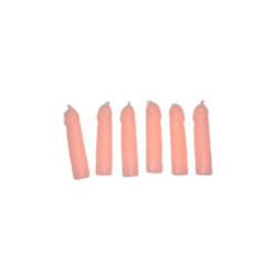 DIABLO PICANTE - 6 CANDELE A FORMA DI PENE CARNE