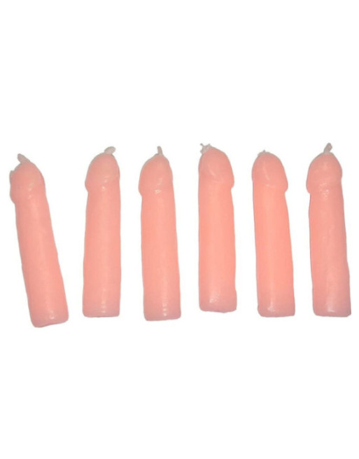DIABLO PICANTE - 6 CANDELE A FORMA DI PENE CARNE