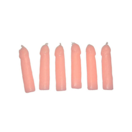 DIABLO PICANTE - 6 CANDELE A FORMA DI PENE CARNE