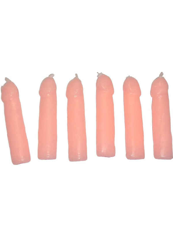 DIABLO PICANTE - 6 CANDELE A FORMA DI PENE CARNE