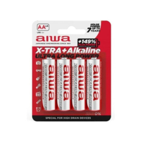 AIWA - X-TRA ALKALINE AA BATTERIA ALCALINICA LR6 BLISTER*4