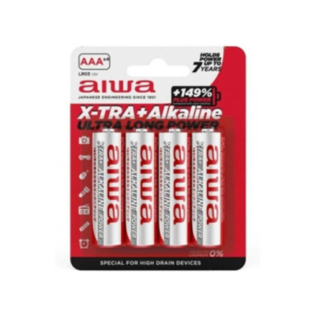 AIWA - BATTERIA ALCALINA X-TRA AAA LR03 BLISTER*4