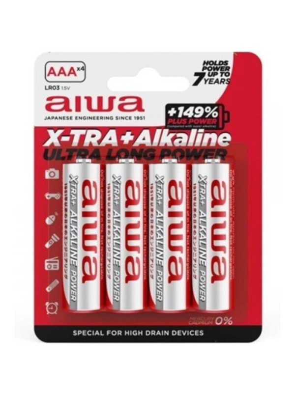 AIWA - BATTERIA ALCALINA X-TRA AAA LR03 BLISTER*4