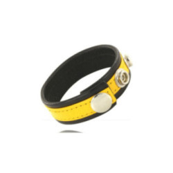 LEATHER BODY - CINTURINO IN PELLE REGOLABILE PENE GIALLO-NERO