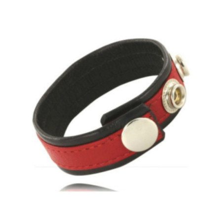 LEATHER BODY - CINTURINO IN PELLE REGOLABILE PER PENE ROSSO-NERO